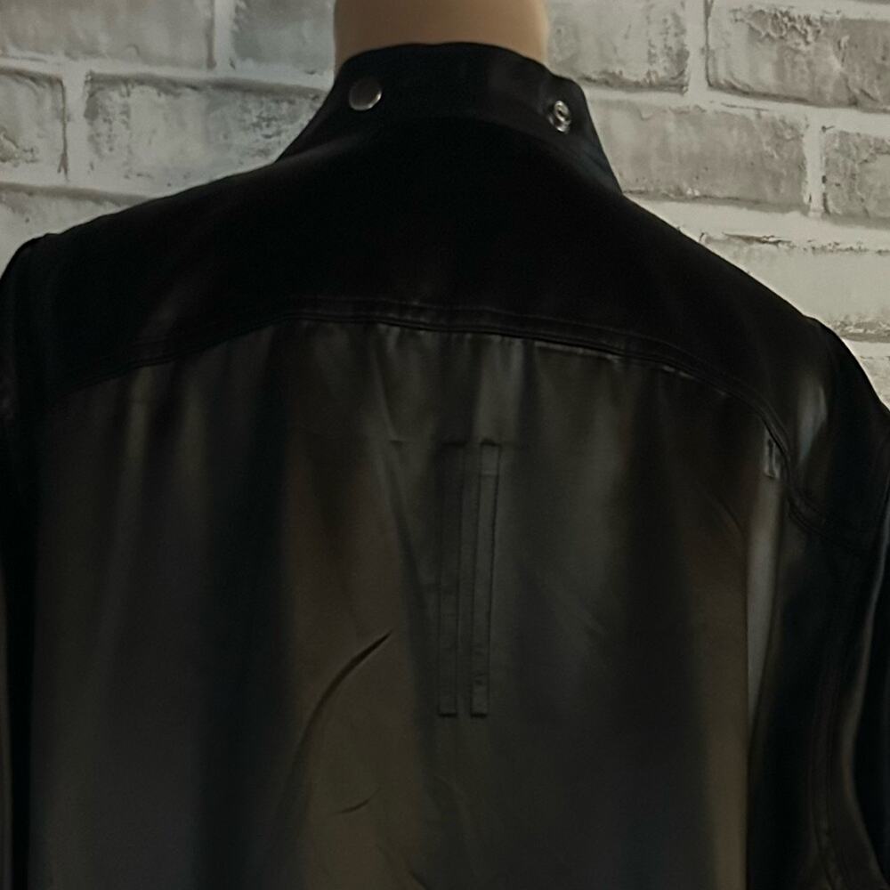 Rick Owens Performa FW20 Larry Faux Leather Shiny Shirt Black IT 54 XL Shacket - Picture 8 of 15